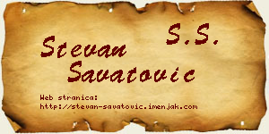Stevan Savatović vizit kartica